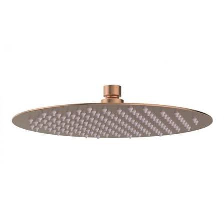 Brushed Bronze Round Ultra Slim Shower Head 250mm