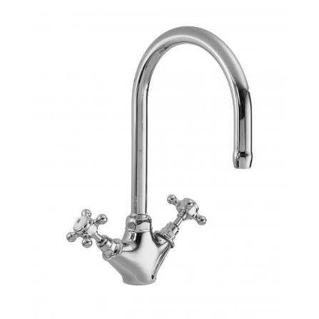 Traditional Crosshead Swan Neck Kitchen Sink Mixer